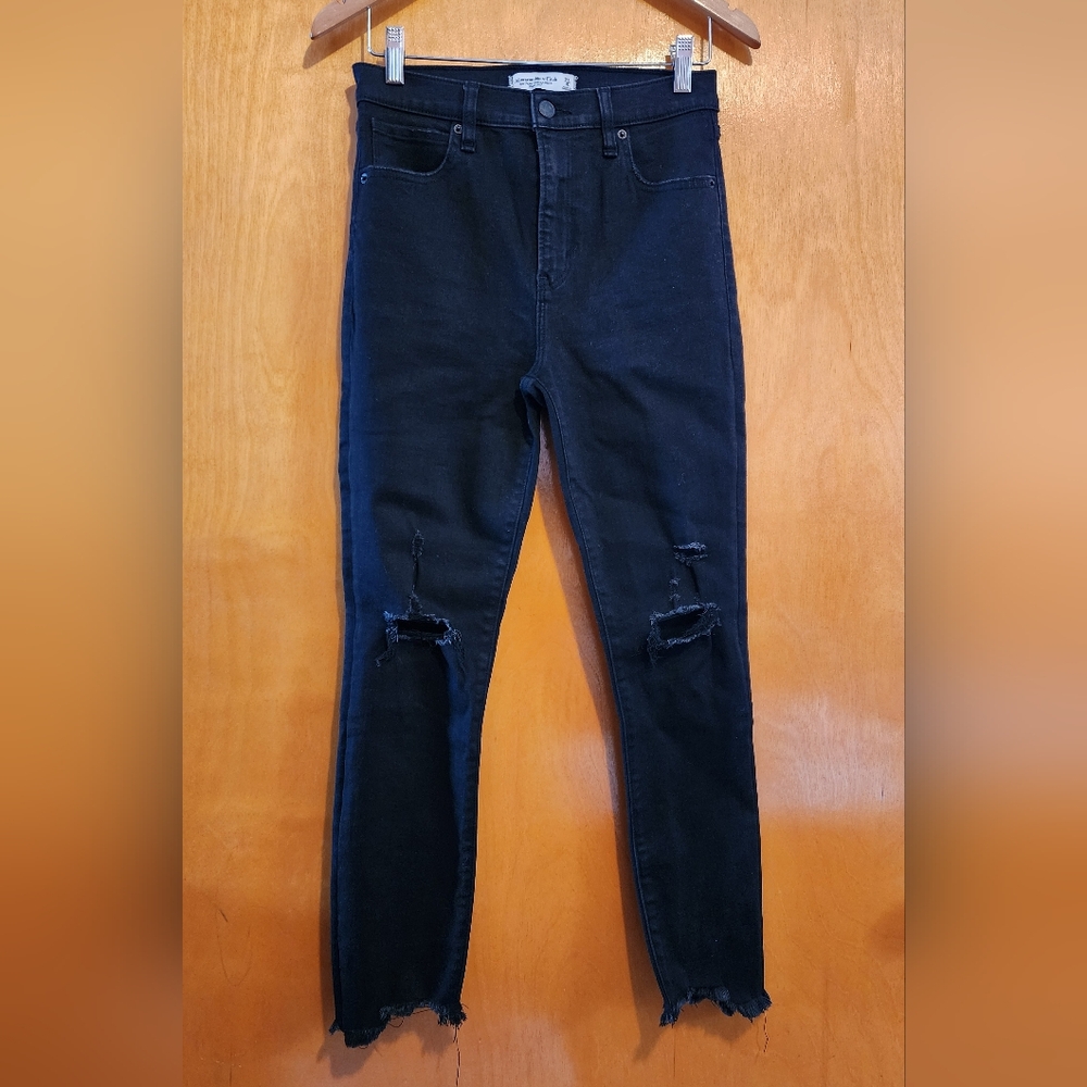 Abercrombie & Fitch Black Skinny Ripped Jeans